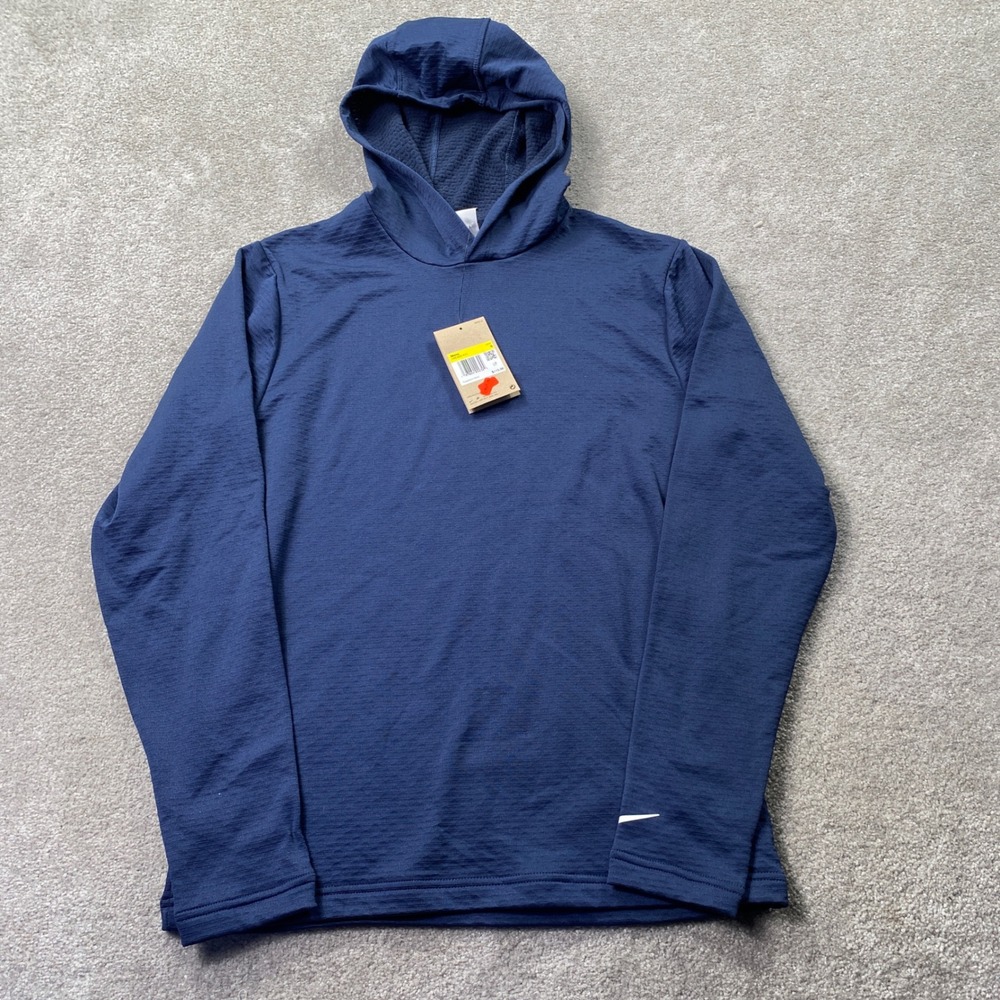 Nike Golf Hoodie Mens Small Navy Blue Dri-FIT Textured Pullover HM5820-410 NWT